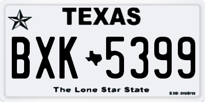 TX license plate BXK5399