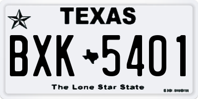 TX license plate BXK5401