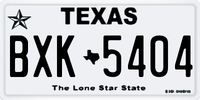 TX license plate BXK5404