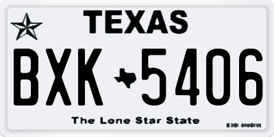 TX license plate BXK5406