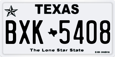 TX license plate BXK5408