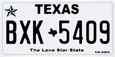 TX license plate BXK5409