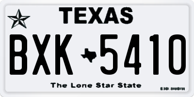 TX license plate BXK5410