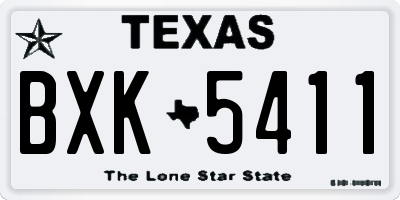 TX license plate BXK5411