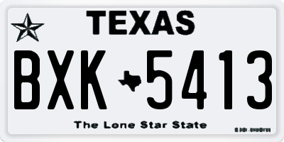 TX license plate BXK5413