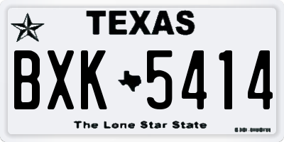 TX license plate BXK5414