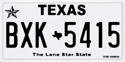 TX license plate BXK5415