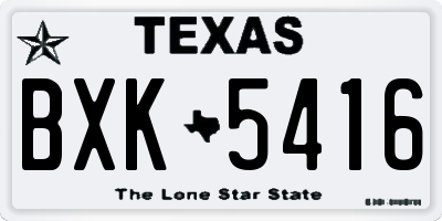TX license plate BXK5416