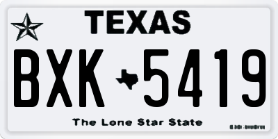 TX license plate BXK5419