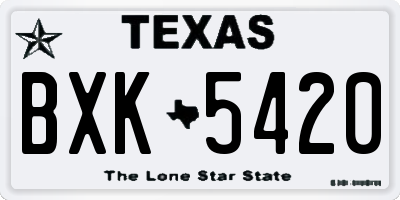 TX license plate BXK5420