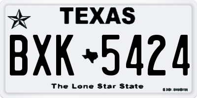 TX license plate BXK5424
