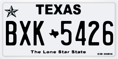 TX license plate BXK5426