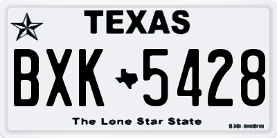 TX license plate BXK5428