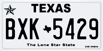 TX license plate BXK5429