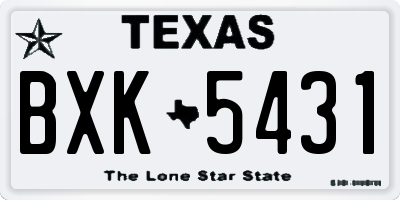 TX license plate BXK5431