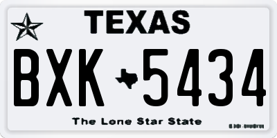 TX license plate BXK5434