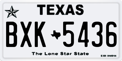 TX license plate BXK5436