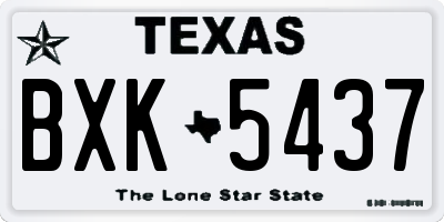 TX license plate BXK5437