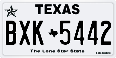 TX license plate BXK5442