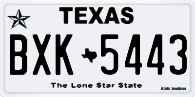 TX license plate BXK5443