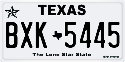 TX license plate BXK5445