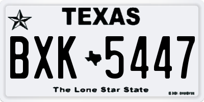 TX license plate BXK5447