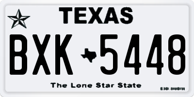 TX license plate BXK5448