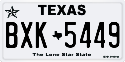 TX license plate BXK5449