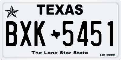 TX license plate BXK5451