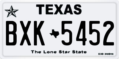 TX license plate BXK5452