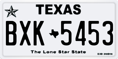 TX license plate BXK5453