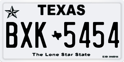 TX license plate BXK5454