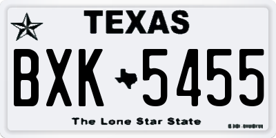 TX license plate BXK5455