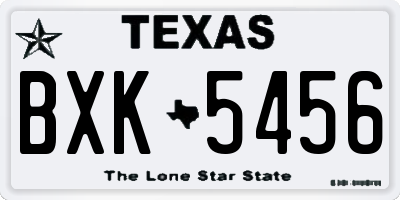 TX license plate BXK5456