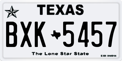 TX license plate BXK5457