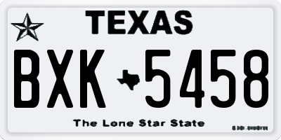 TX license plate BXK5458