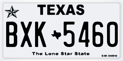 TX license plate BXK5460