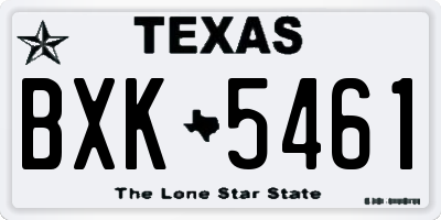 TX license plate BXK5461