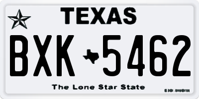TX license plate BXK5462
