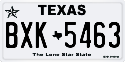 TX license plate BXK5463