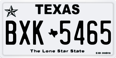 TX license plate BXK5465