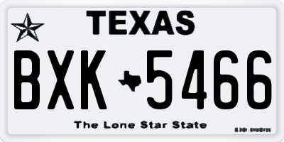TX license plate BXK5466