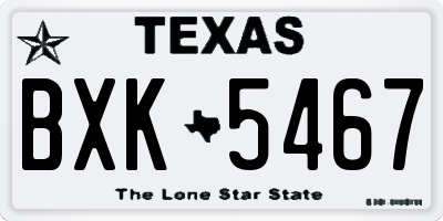 TX license plate BXK5467
