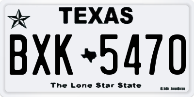 TX license plate BXK5470