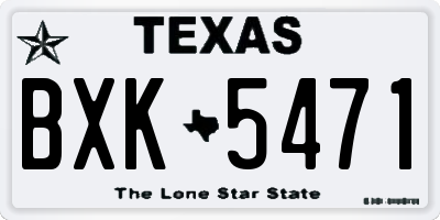 TX license plate BXK5471