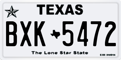 TX license plate BXK5472