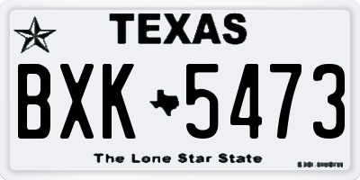 TX license plate BXK5473