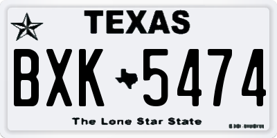 TX license plate BXK5474