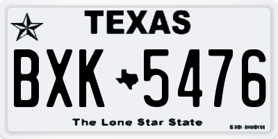 TX license plate BXK5476