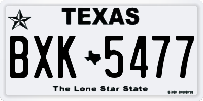 TX license plate BXK5477